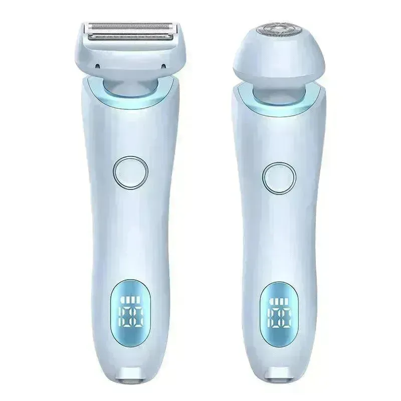 2 In 1 Hair Removal Epilator USB Rechargeable Trimmer Women Body Razor Face Leg Armpit Bikini Hand Pubic Shaver Hair Remover