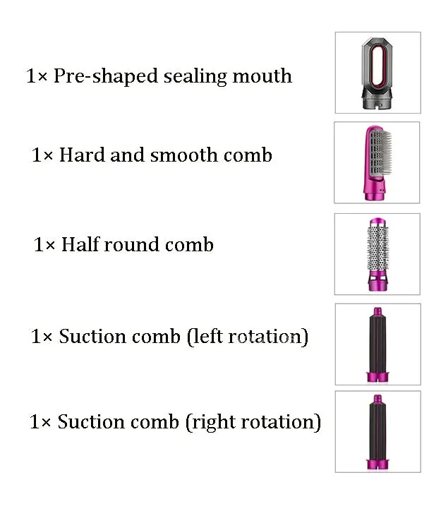 5 in 1 Hair Dryer Heat Comb Hair Curler Professional Iron Hair Straightener Styling Tool Hair Dryer Combination Kit