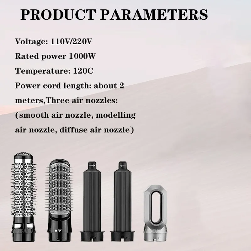 5 in 1 Hair Dryer Heat Comb Hair Curler Professional Iron Hair Straightener Styling Tool Hair Dryer Combination Kit