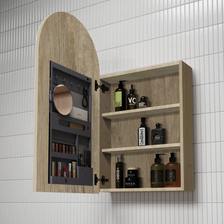 500x900mm Canterbury Wall Hung Arch Shaving Mirror Cabinet Max Finish for Bathroom