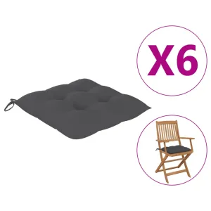 Chair Cushions 6 pcs Anthracite 40x40x7 cm Fabric