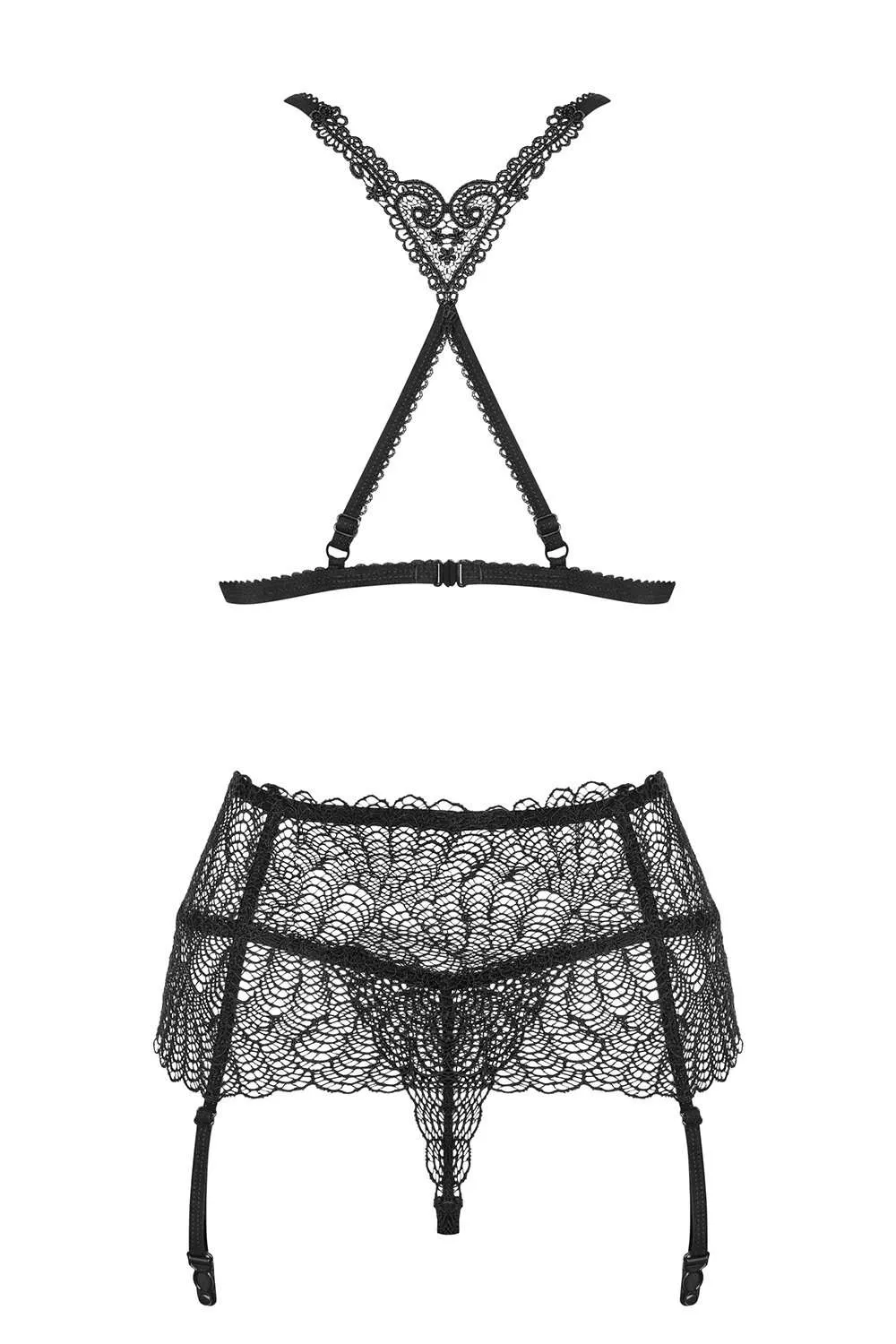 Chiccanta Bra, Thong & Garter Belt, Size L-XL (UK 12-14)
