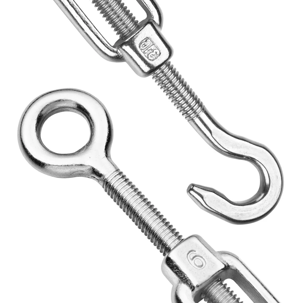 DIY Cable Railing Hardware M6 Hook & Eye Turnbuckle 6ct/Pack