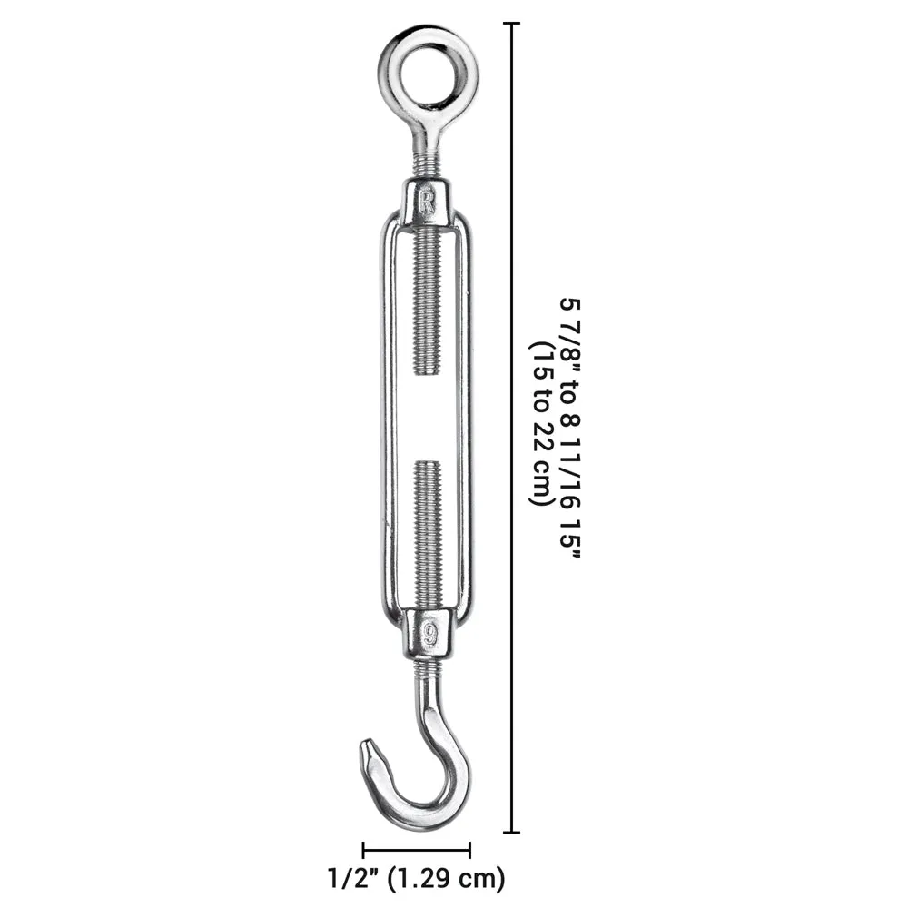 DIY Cable Railing Hardware M6 Hook & Eye Turnbuckle 6ct/Pack