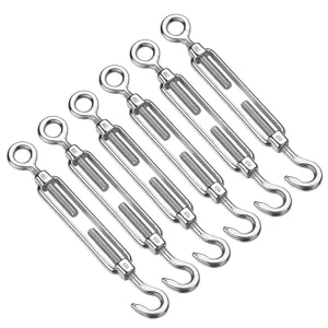 DIY Cable Railing Hardware M6 Hook & Eye Turnbuckle 6ct/Pack