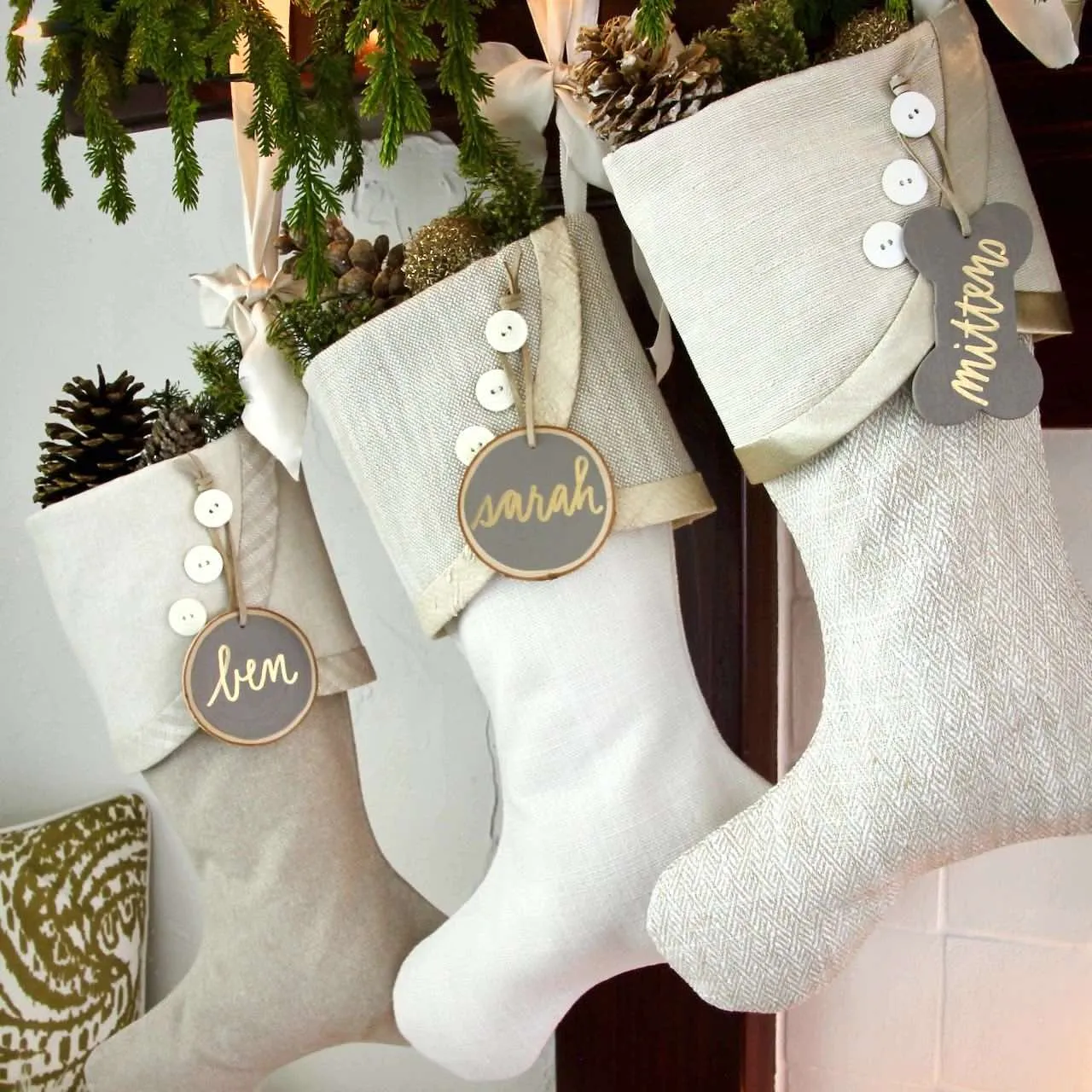 Elegant & Timeless White Christmas Stockings - All the Shades of White, Ivory, Bone and Cream - Neutral Elegance for All!