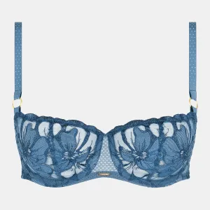 Fleurs Jeans Blue Half Cup Bra