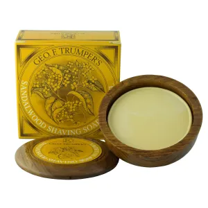 Geo F Trumper Sandalwood 80g Hard Shaving Soap Wooden Bowl