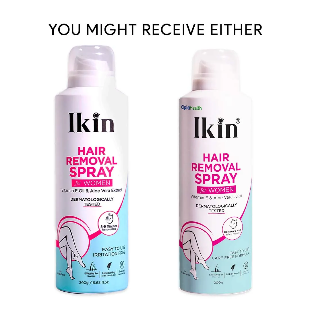 Ikin Hair Removal Spray for Women with Vitamin E & Aloe Vera Juice