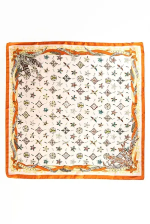 In Fine Feather Orange Square Satin Scarf