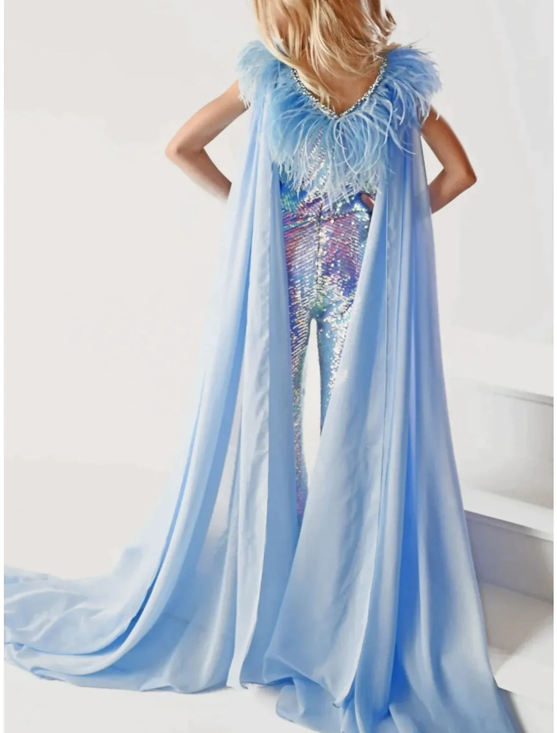 Kids Sparkle Jumpsuit with feathers
