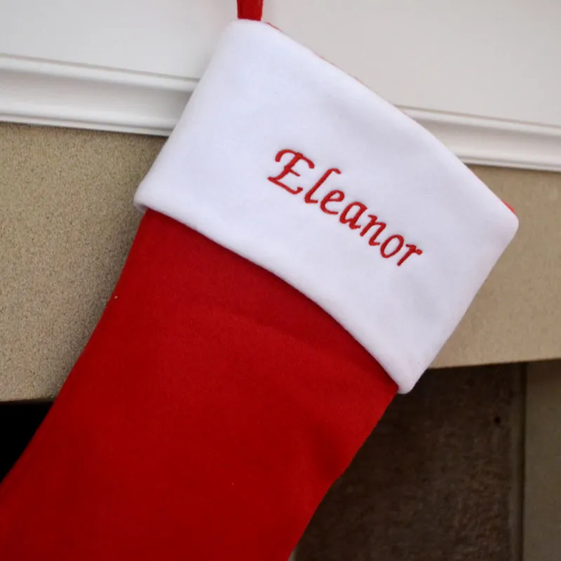 Luxury Personalised Embroidered Traditional Christmas Stocking