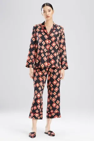 Obi Printed Feathers Satin PJ