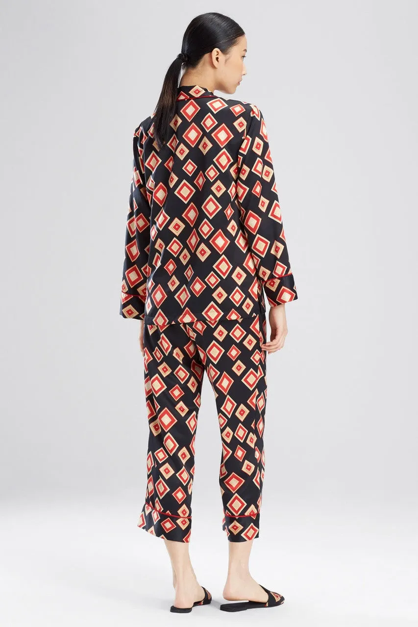 Obi Printed Feathers Satin PJ