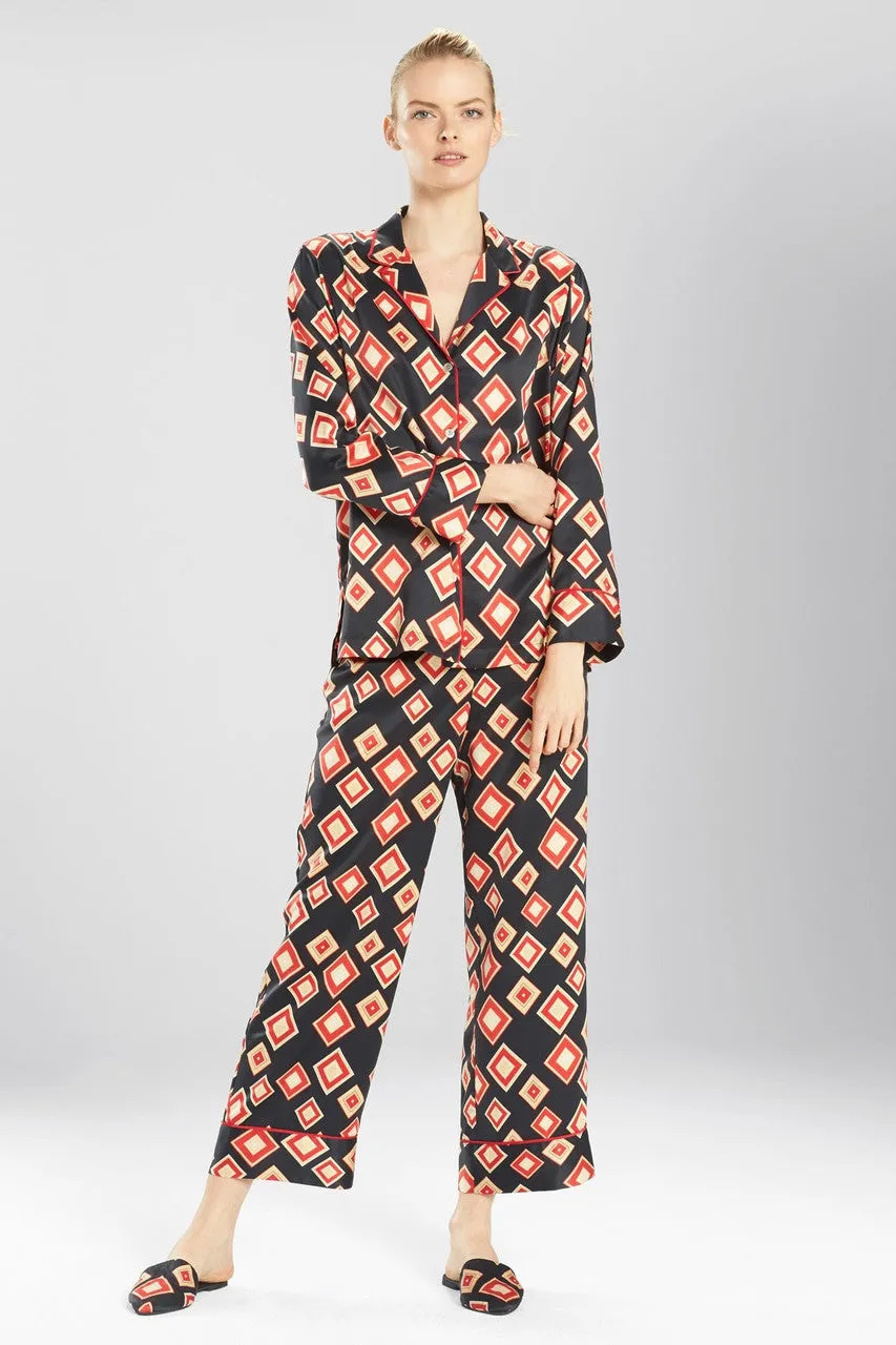 Obi Printed Feathers Satin PJ