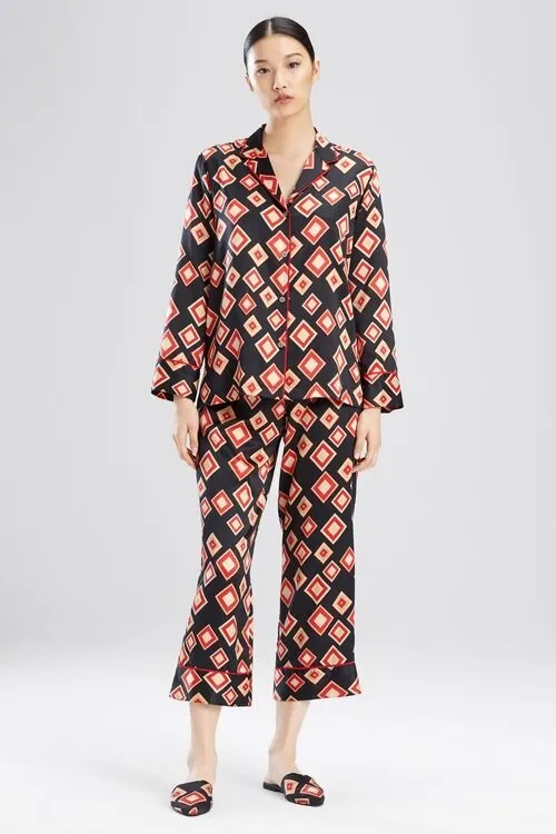 Obi Printed Feathers Satin PJ