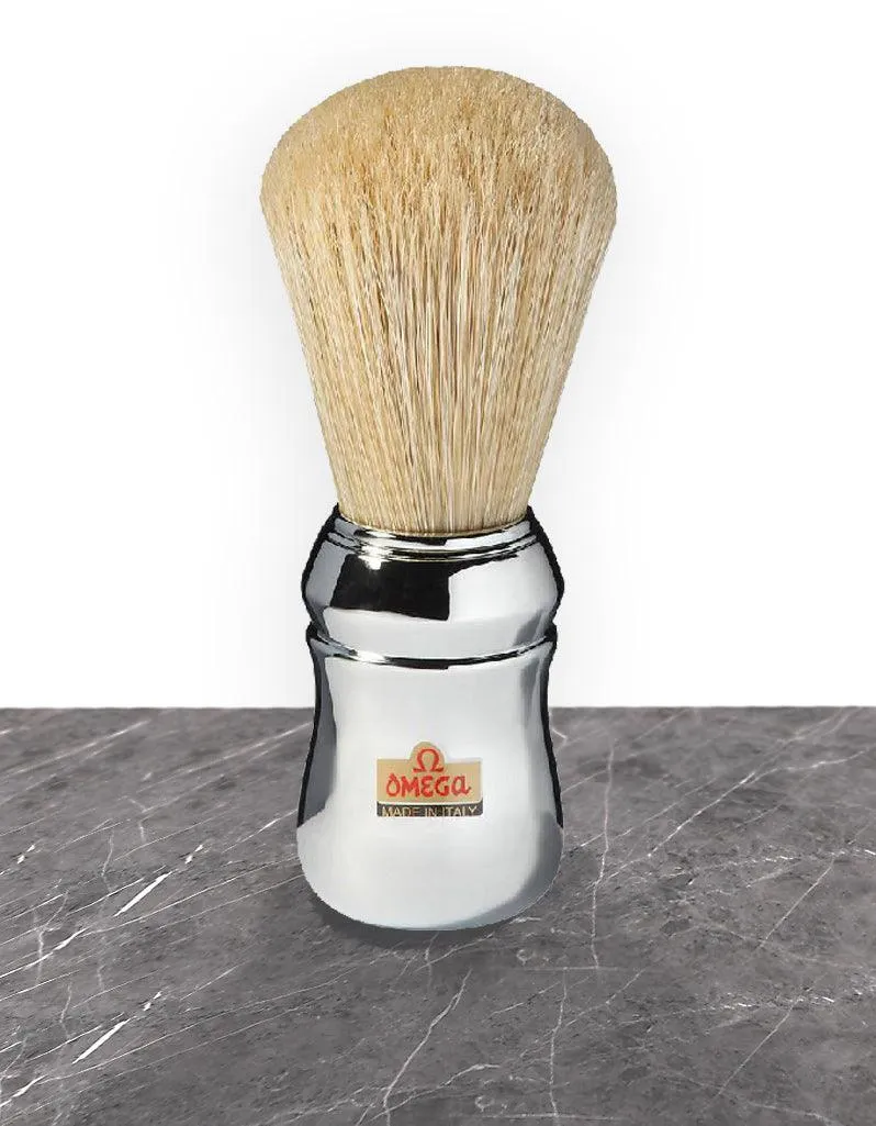 Omega - 10048 Professional Boar Hair Shaving Brush - Faux Chrome