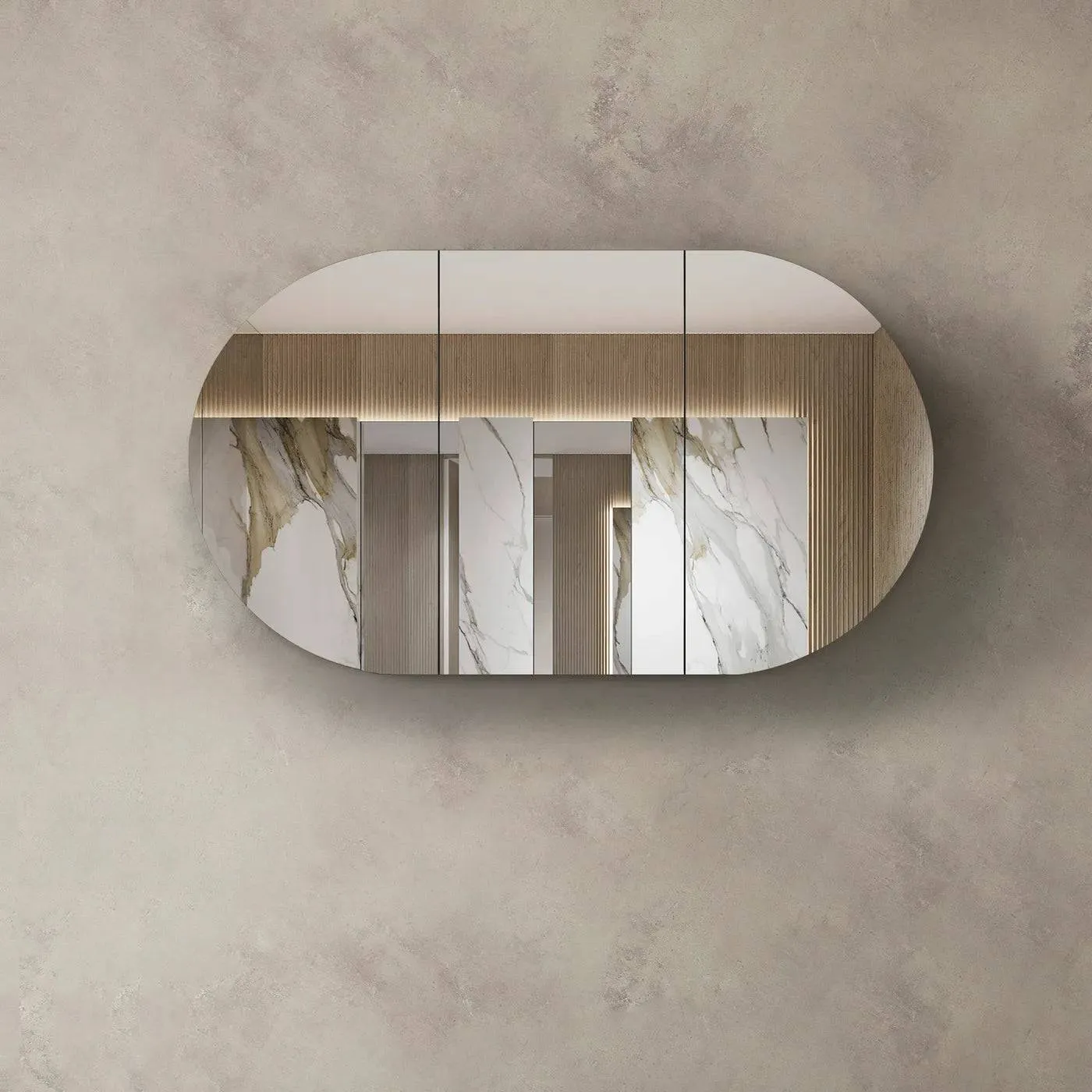 Otti Bondi 1500mm Shaving Cabinet Natural Oak