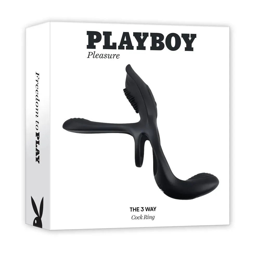 Playboy Pleasure The 3 Way -  USB Rechargeable Vibrating Cock Ring with Wireless Remote