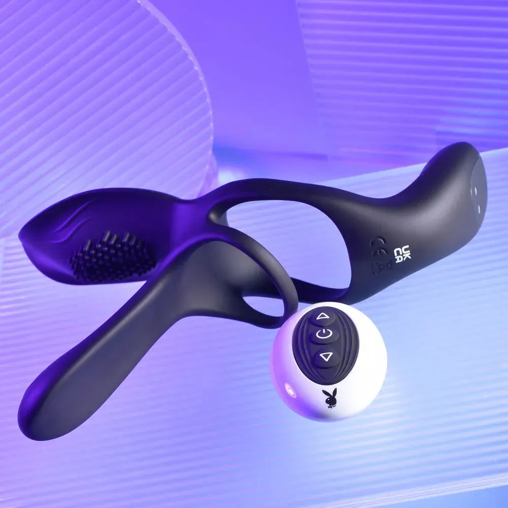 Playboy Pleasure The 3 Way -  USB Rechargeable Vibrating Cock Ring with Wireless Remote