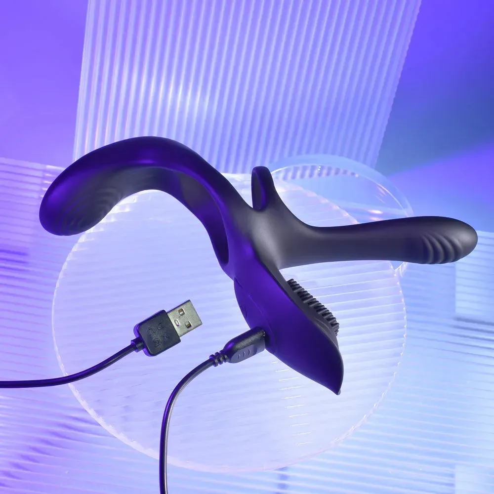Playboy Pleasure The 3 Way -  USB Rechargeable Vibrating Cock Ring with Wireless Remote