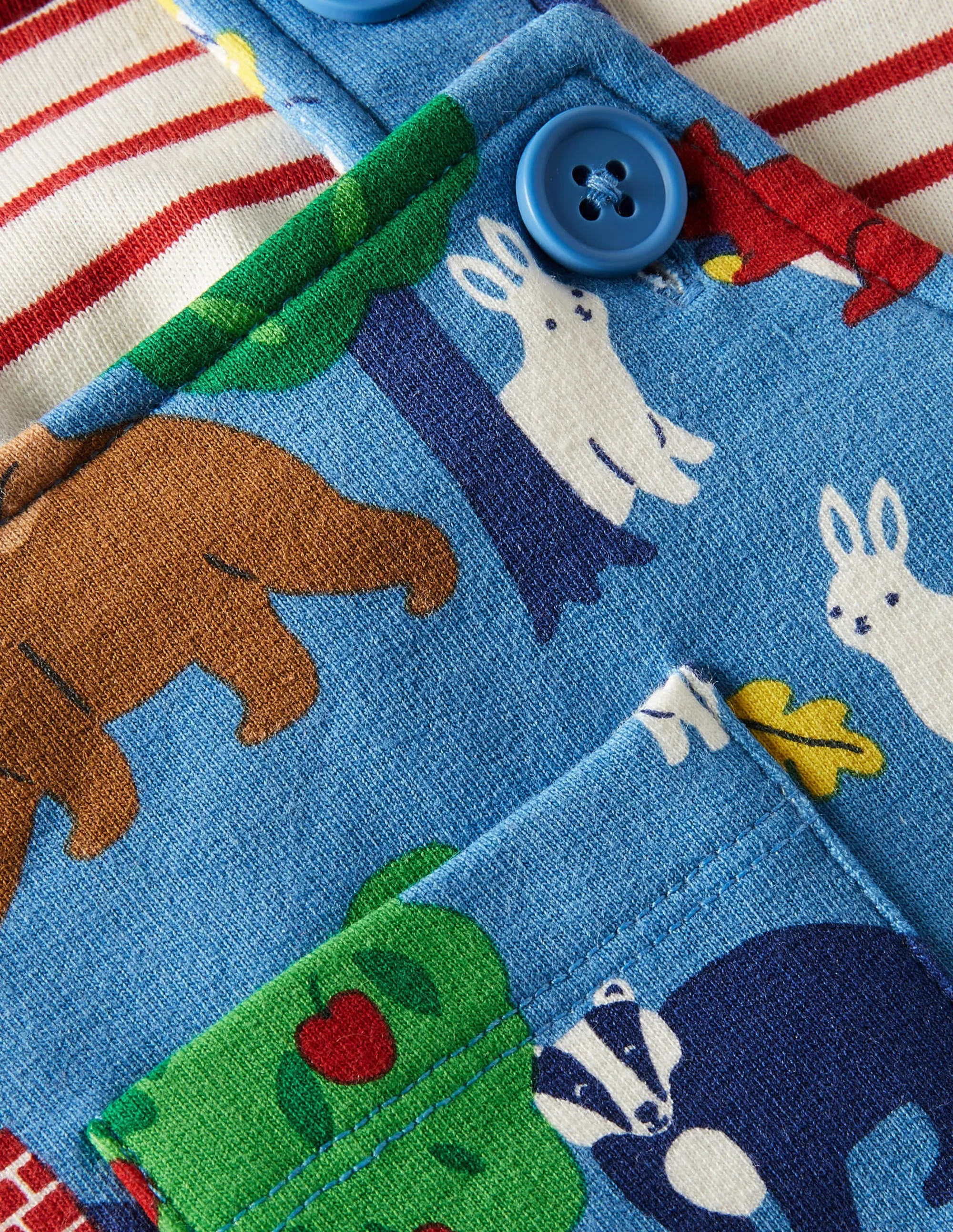 Printed Jersey Dungaree Set-Elizabethan Blue Bears
