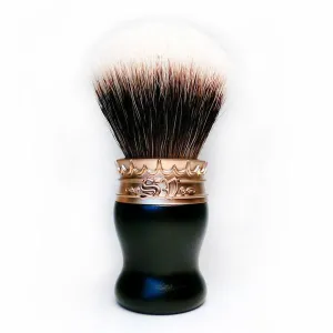 Saponificio Varesino High Mountain White Badger Shaving Brush, Ebony with Golden Pewter