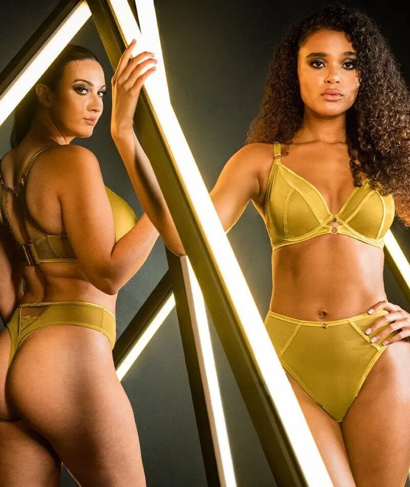 Scantilly Exposed Plunge Bra - Ochre Yellow